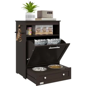 PawHut Dog Feeding Station with Raised Bowls & Storage Cabinet