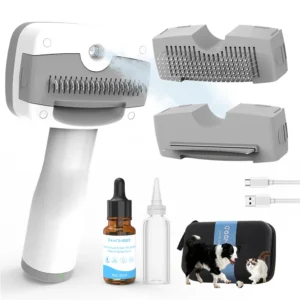 PAWIMOOD 3 in 1 Pet Steam Brush for Dogs Cats